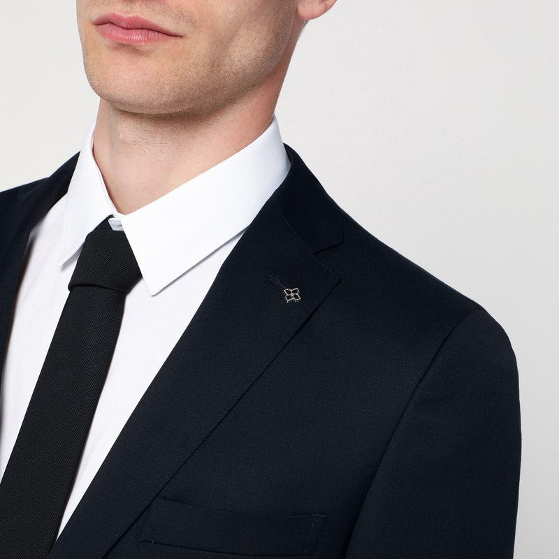 Tagliatore Blue Single-Breasted Wool Suit Men