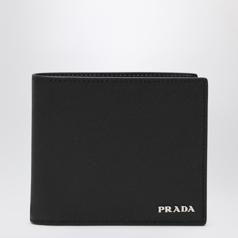Prada Black/Blue Saffiano Wallet With Logo Men