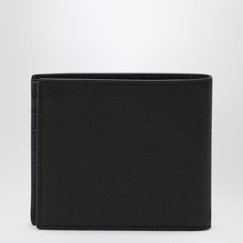 Prada Black/Blue Saffiano Wallet With Logo Men