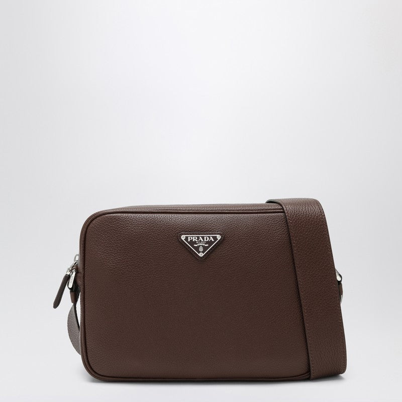 Prada Burnt Brown Leather Crossbody Bag Men