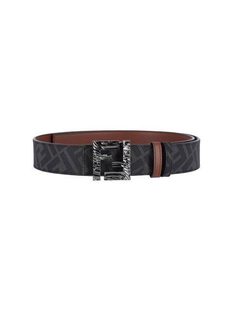 Fendi Men "Squared Ff" Reversible Belt