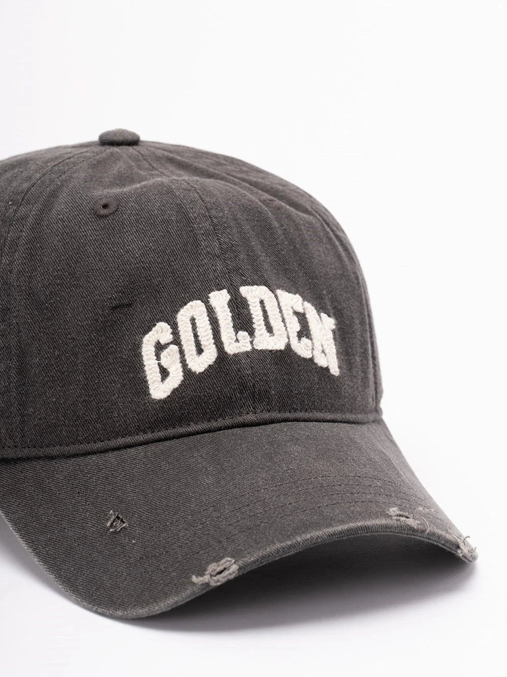 Golden Goose Men `Journey` Baseball Cap With `Golden` Embroidery