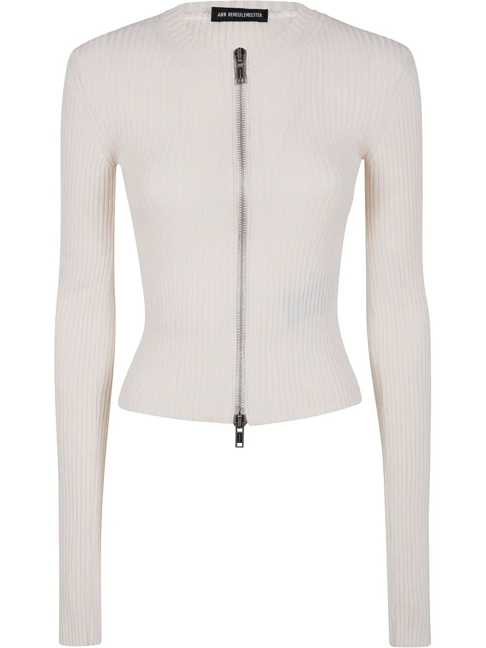 Ann Demeulemeester Women Terna Cropped Zipped Cardigan Cotton