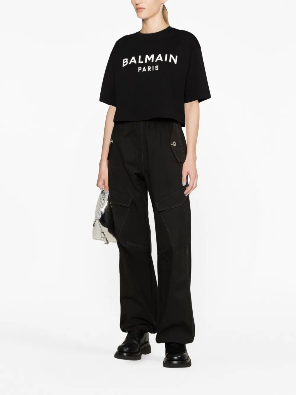 Balmain Women Balmain Printed Cropped T-Shirt