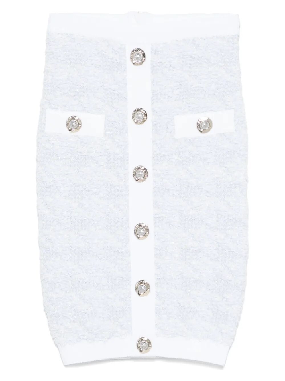 Balmain Women Buttoned Tweed Knee Lenght Skirt