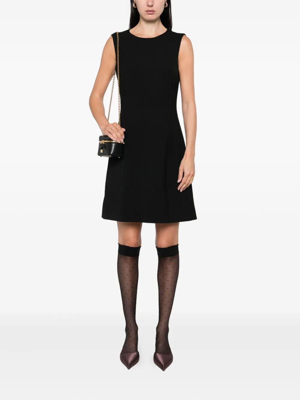 Dolce & Gabbana Women Leopard-Print Lining Sleeveless Mini Dress