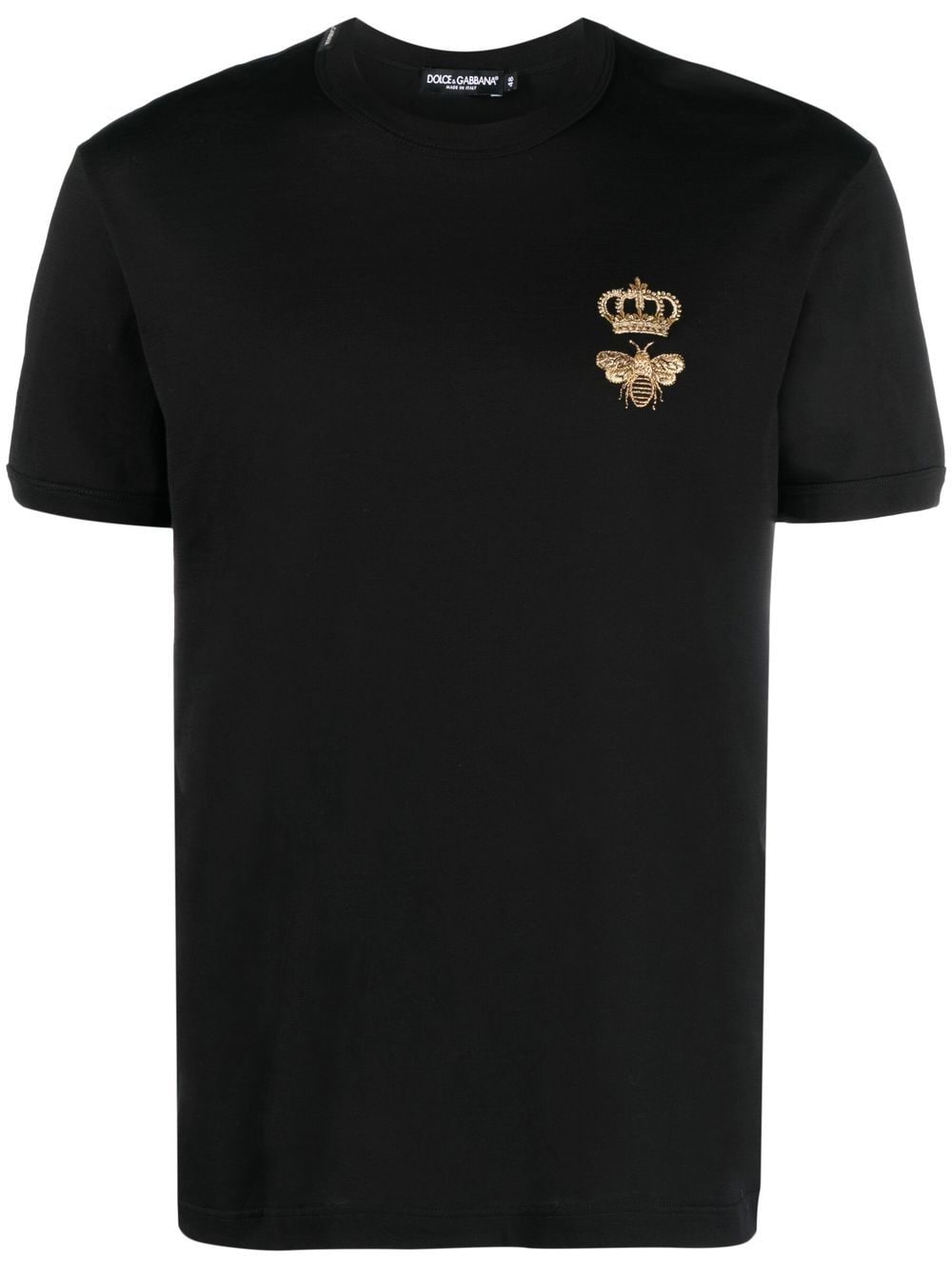 Dolce & Gabbana Men Cotton Jersey T-Shirt With Lurex Embroidery