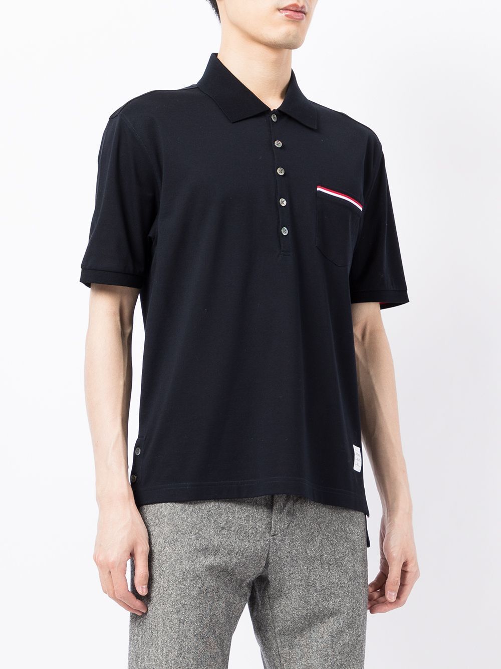Thom Browne Men Pique Pocket Polo