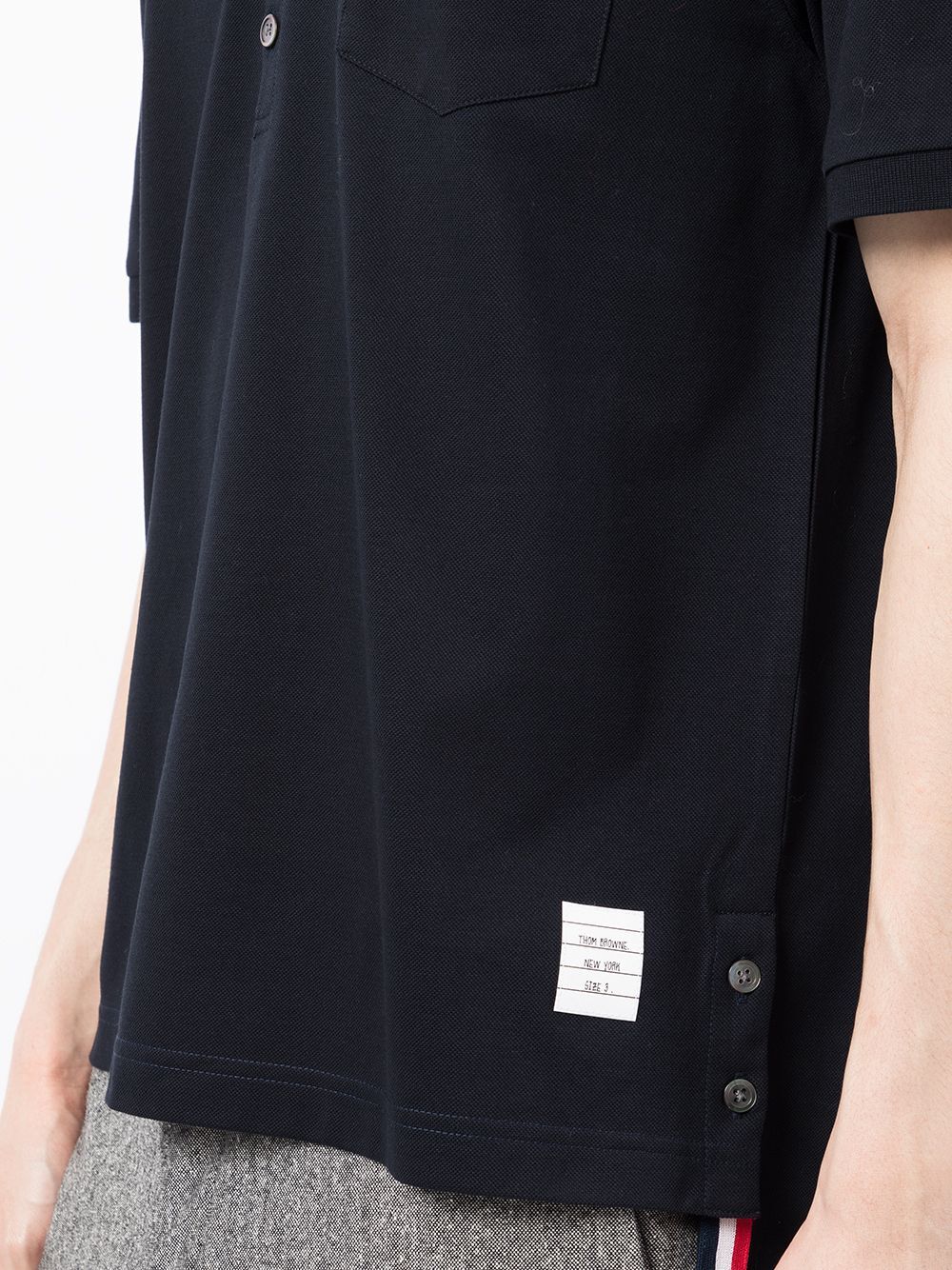 Thom Browne Men Pique Pocket Polo