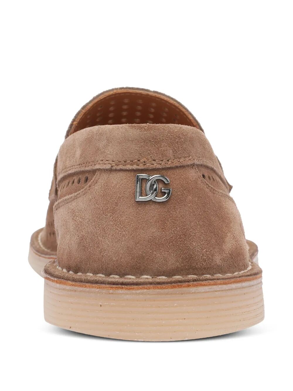 Dolce & Gabbana Men New Florio Perforated Suede Loafers