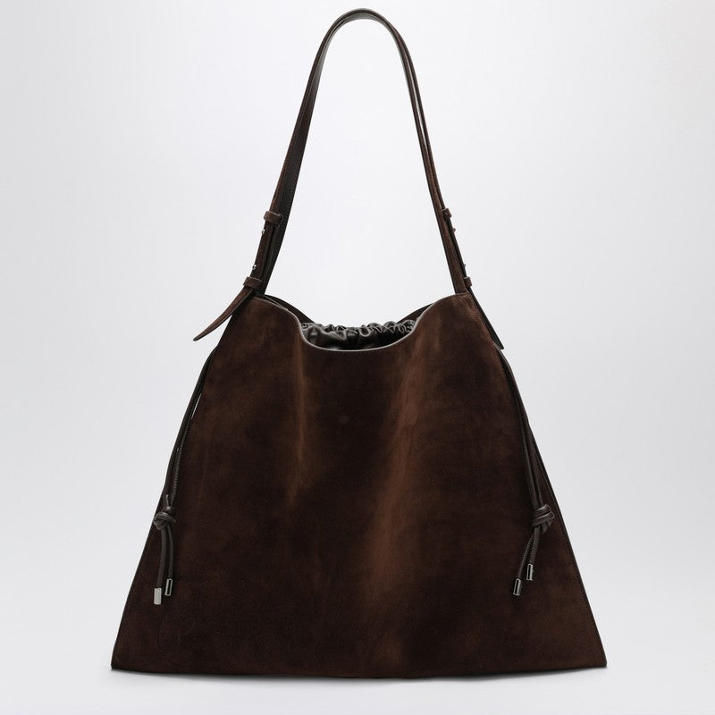 Christian Louboutin Brown Suede Baggy Tote Bag Women