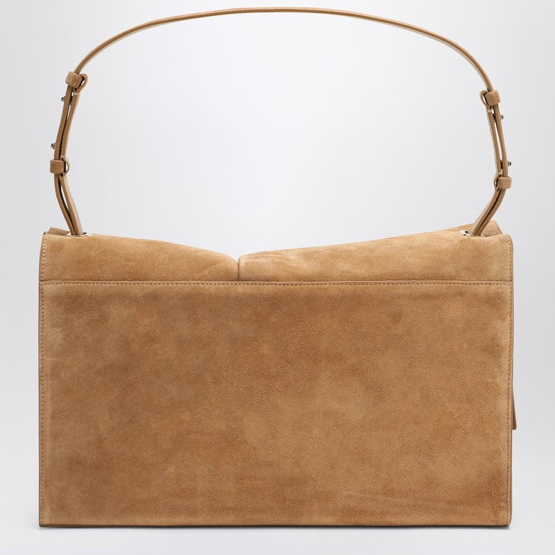 Christian Louboutin Baggy Small Beige Shoulder Bag In Suede Women