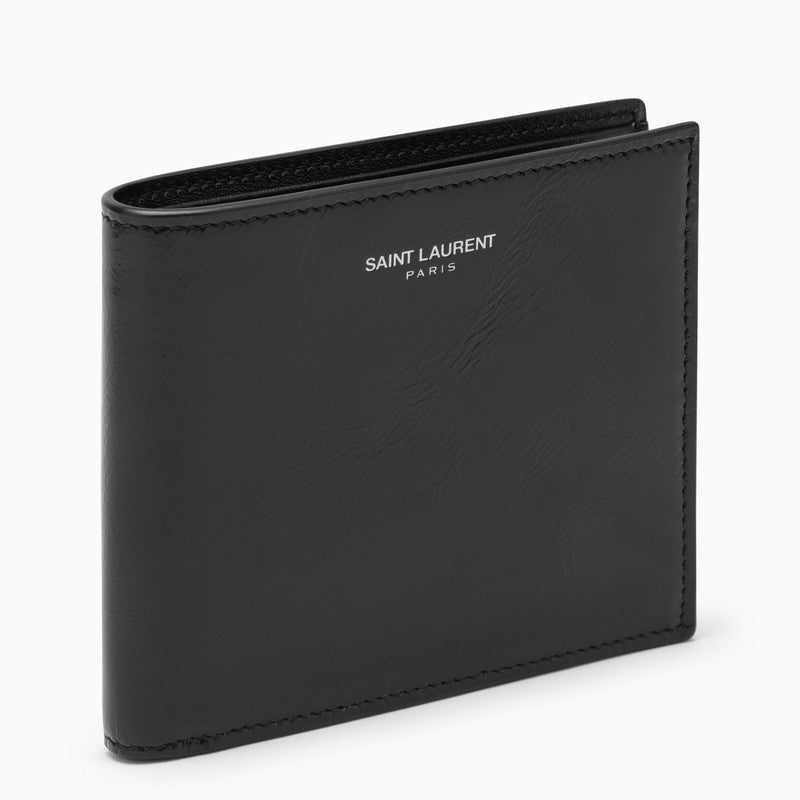 Saint Laurent Black Leather Bi-Fold Wallet Men