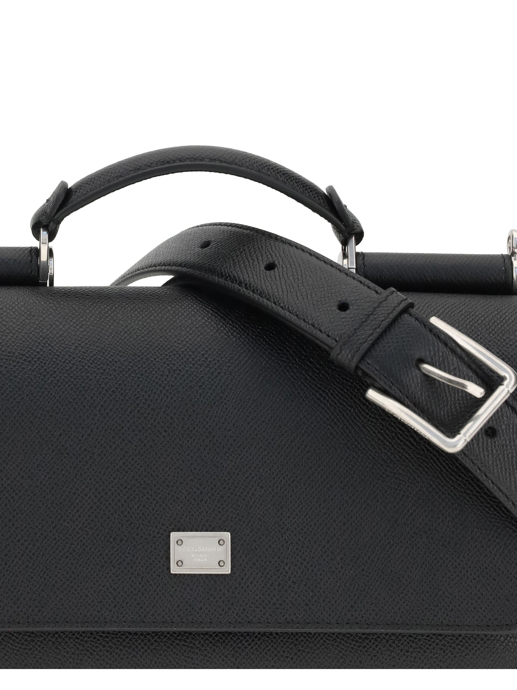 Dolce & Gabbana Men My Sicily Leather Handbag