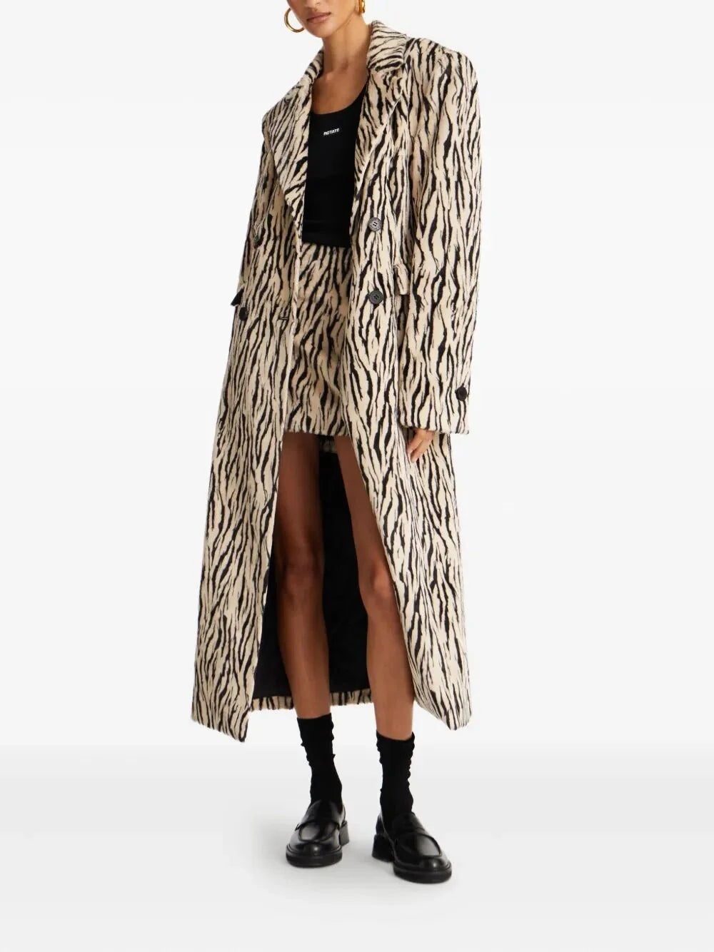 Rotate Women Printed Faux Fur Skirt