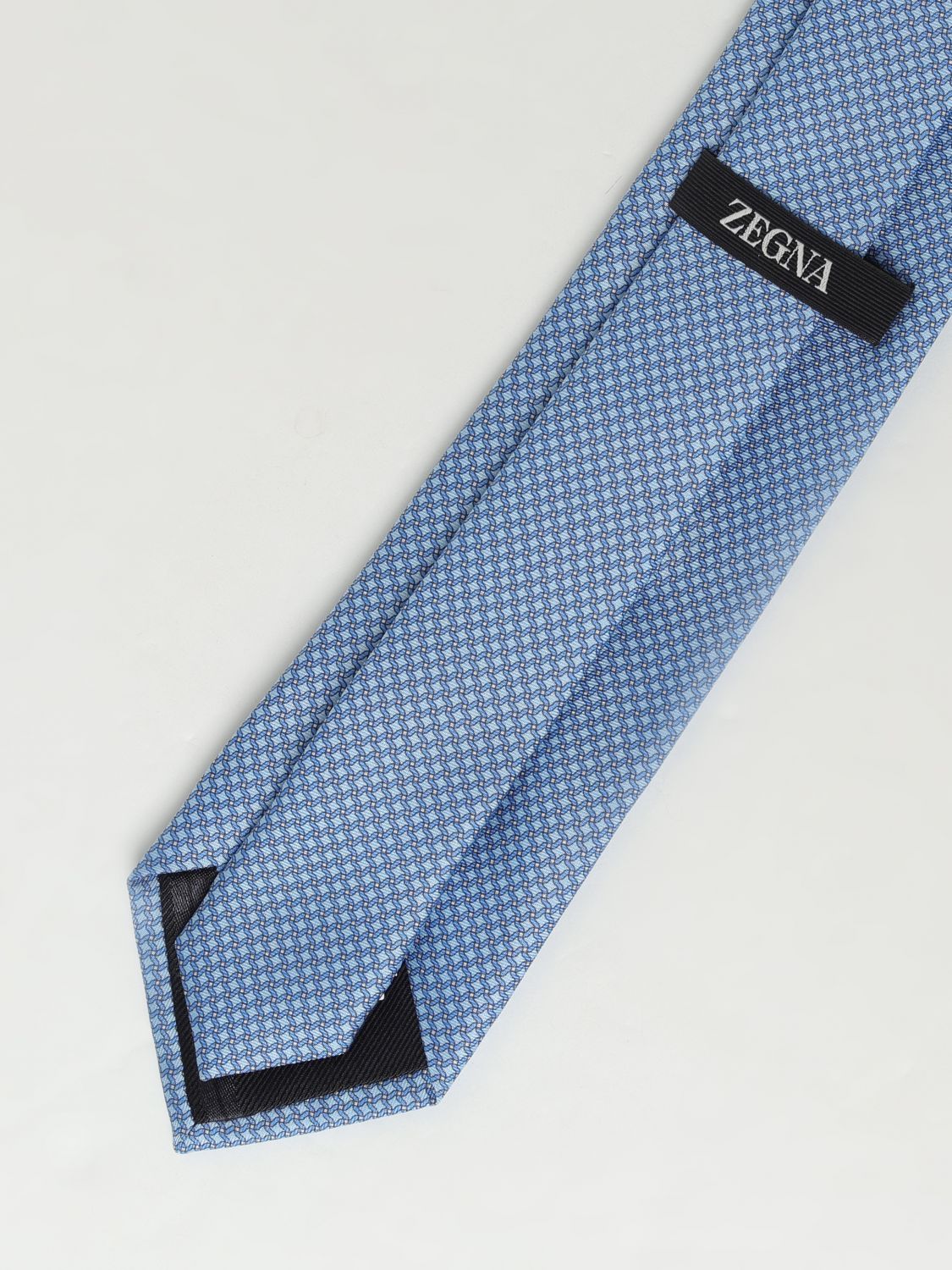 Zegna Tie Men Gnawed Blue