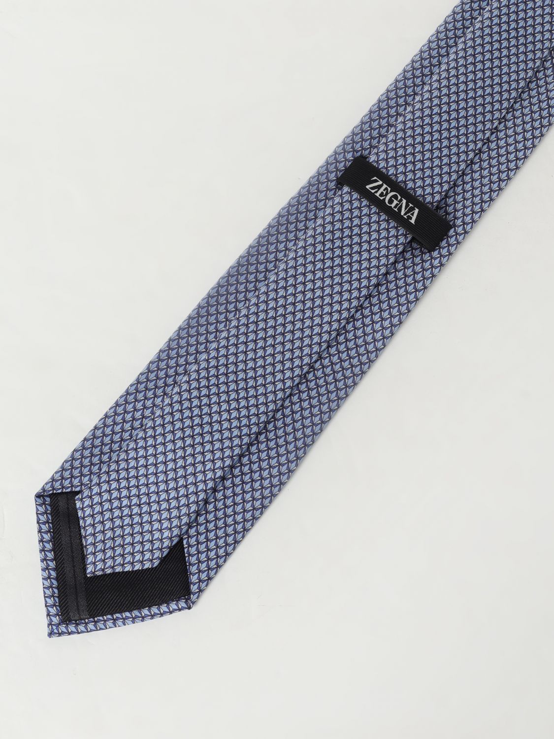 Zegna Tie Men Gnawed Blue