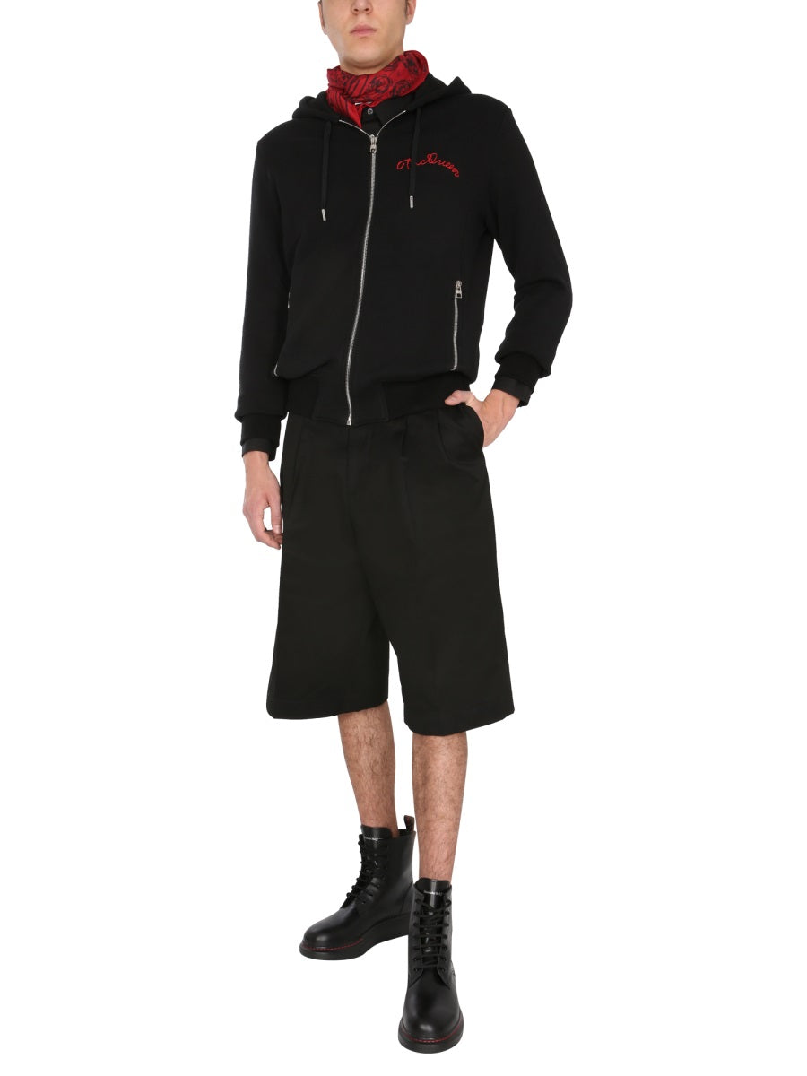 Alexander Mcqueen Men Hooded Sweatshirt With Zip