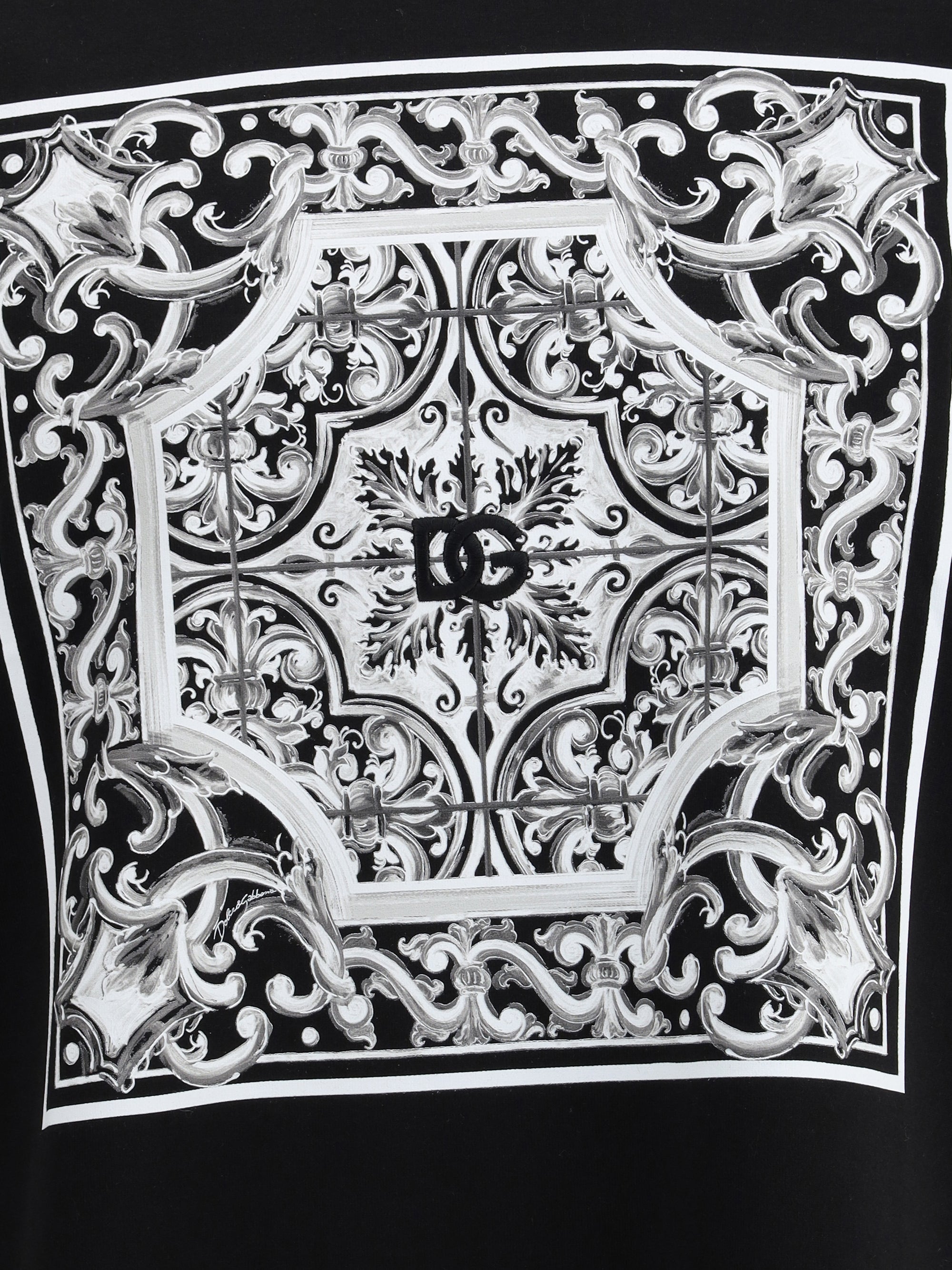 Dolce & Gabbana Men Baroque Print T-Shirt