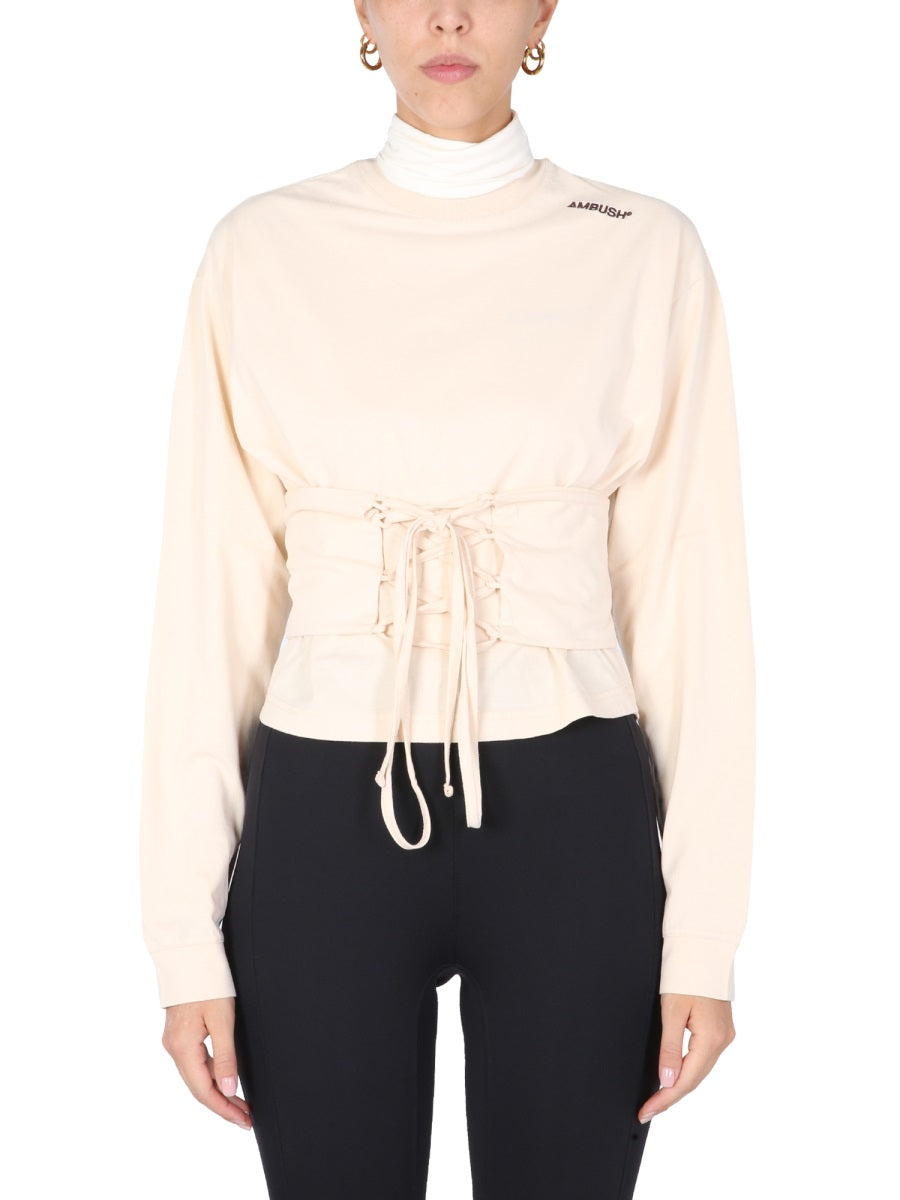 Ambush Women T-Shirt With Corset Belt