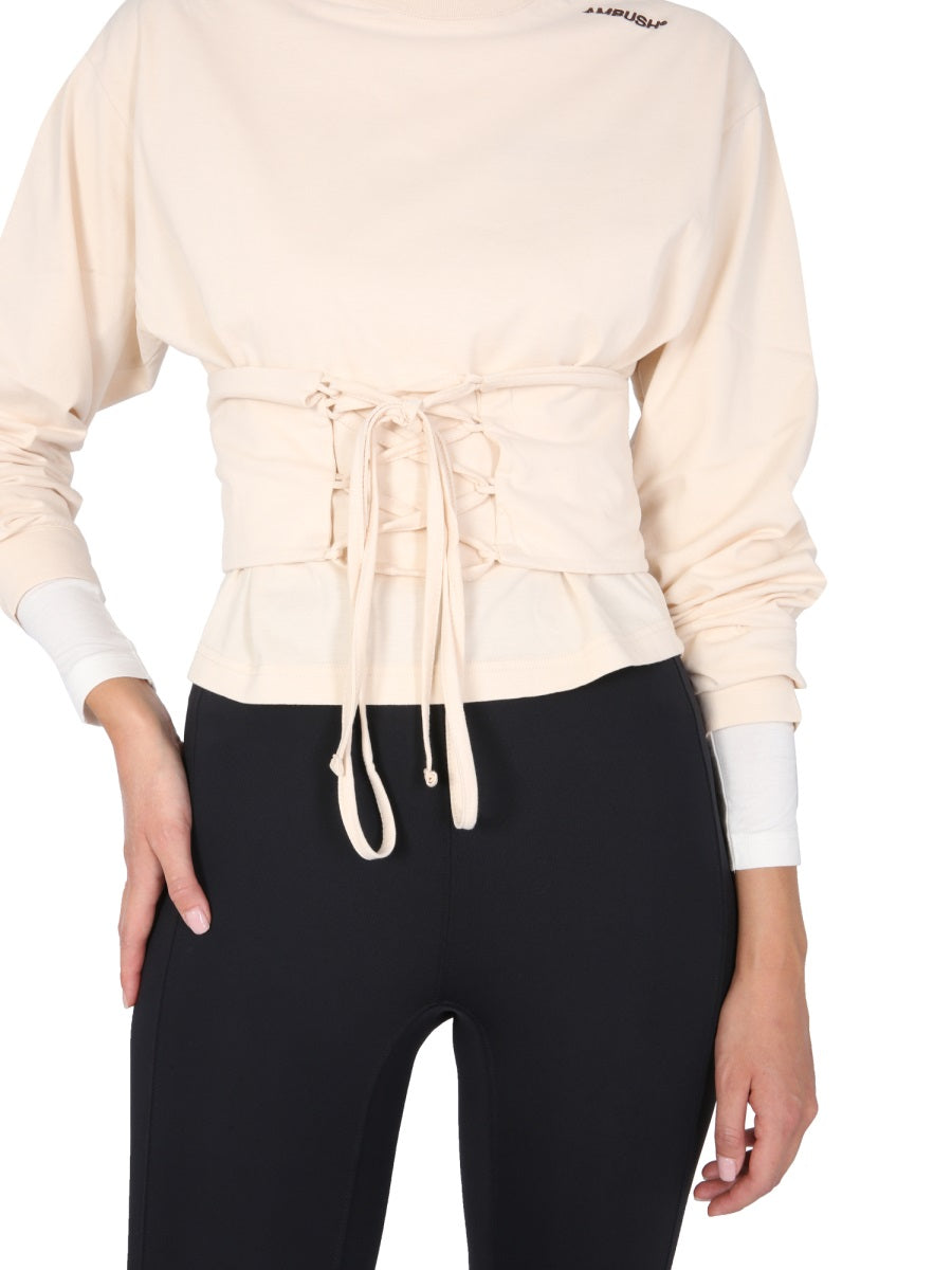 Ambush Women T-Shirt With Corset Belt