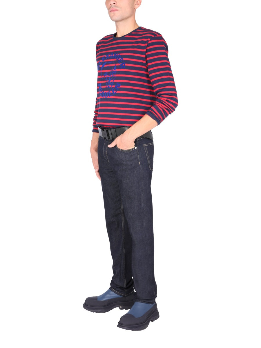 Alexander Mcqueen Men T-Shirt With Flocked Logo