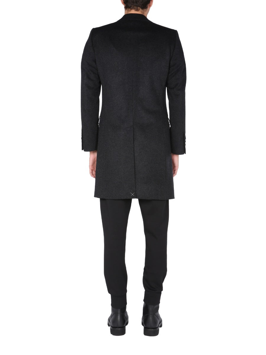 Dolce & Gabbana Men Single-Breasted Velours Coat
