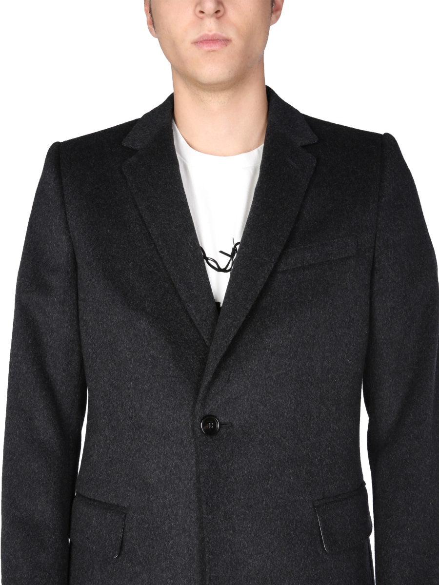 Dolce & Gabbana Men Single-Breasted Velours Coat