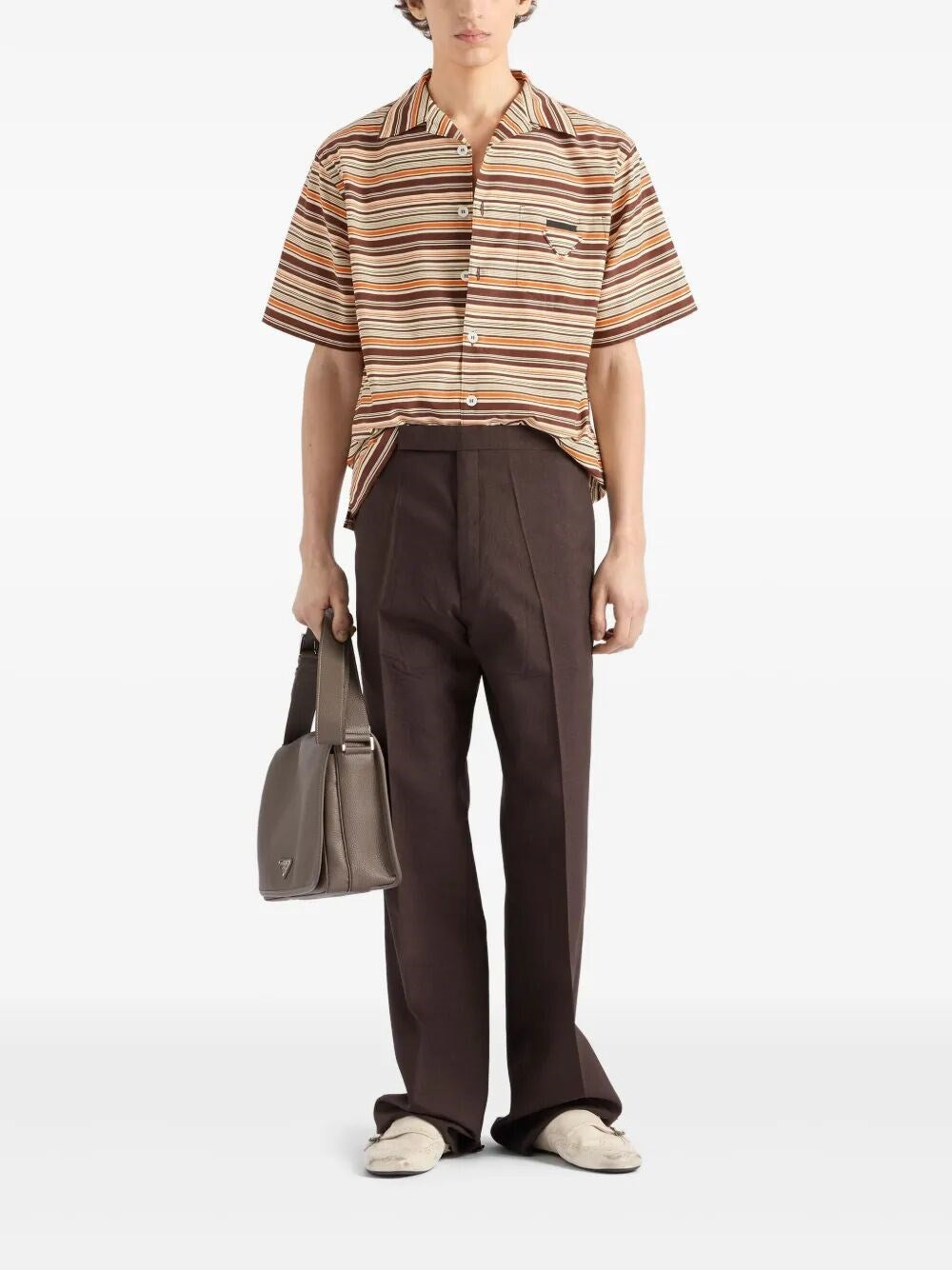 Prada Men Short-Sleeved Cotton Shirt