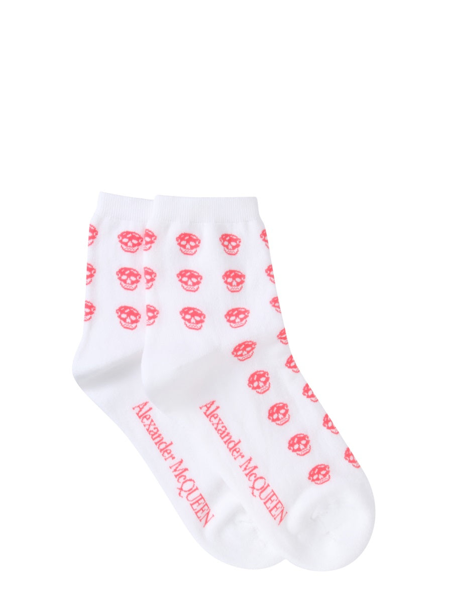 Alexander Mcqueen Women Short Skull Sock