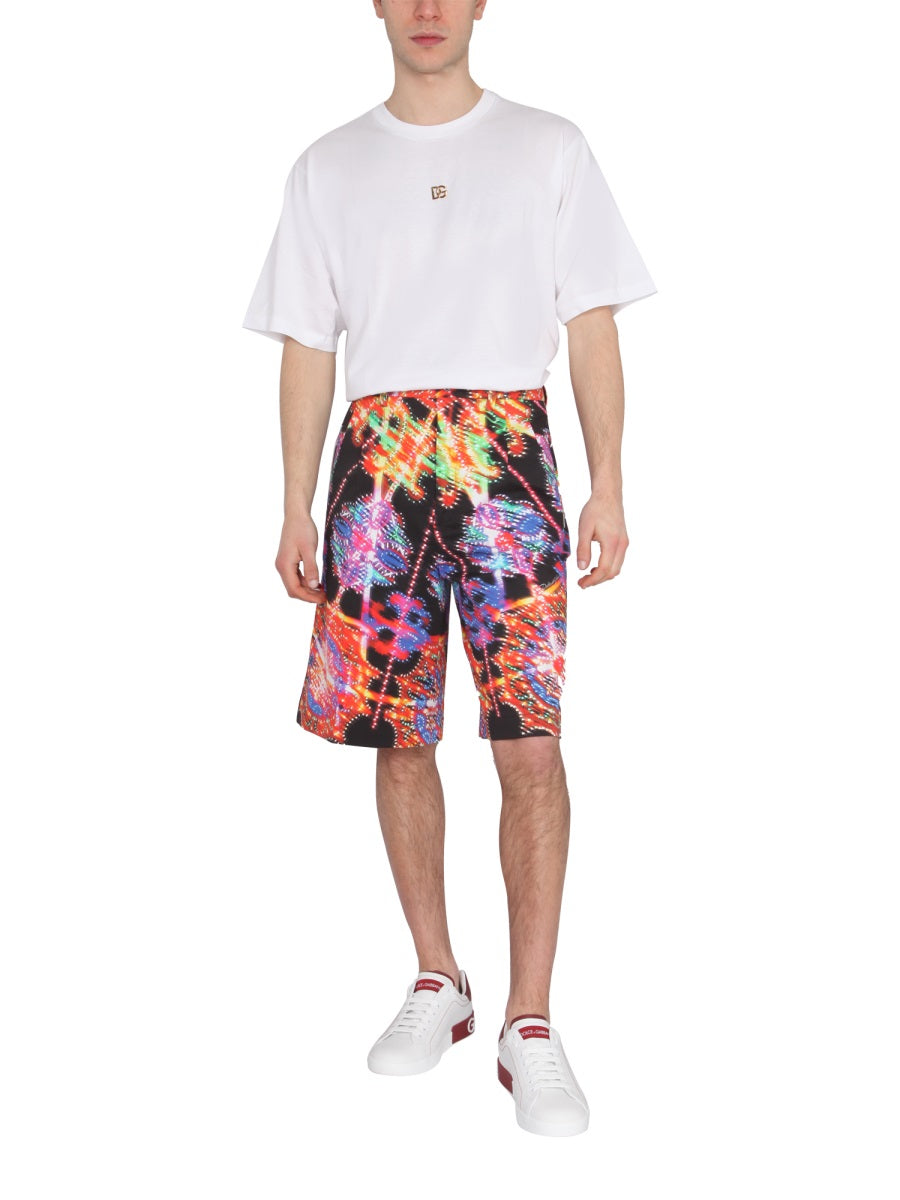 Dolce & Gabbana Men Bermuda With Luminary Print