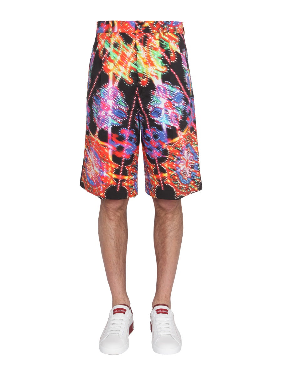 Dolce & Gabbana Men Bermuda With Luminary Print