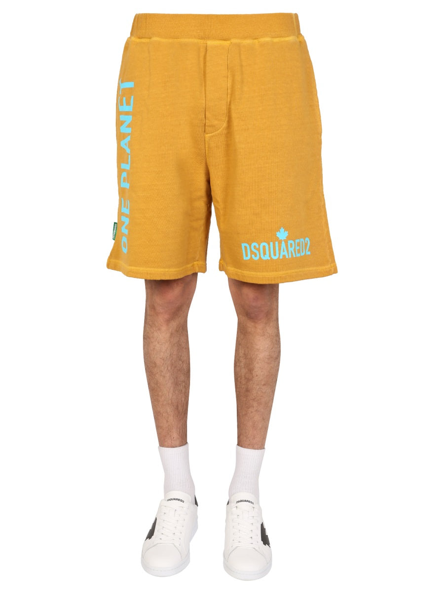 Dsquared Men "One Life One Planet" Bermuda Shorts