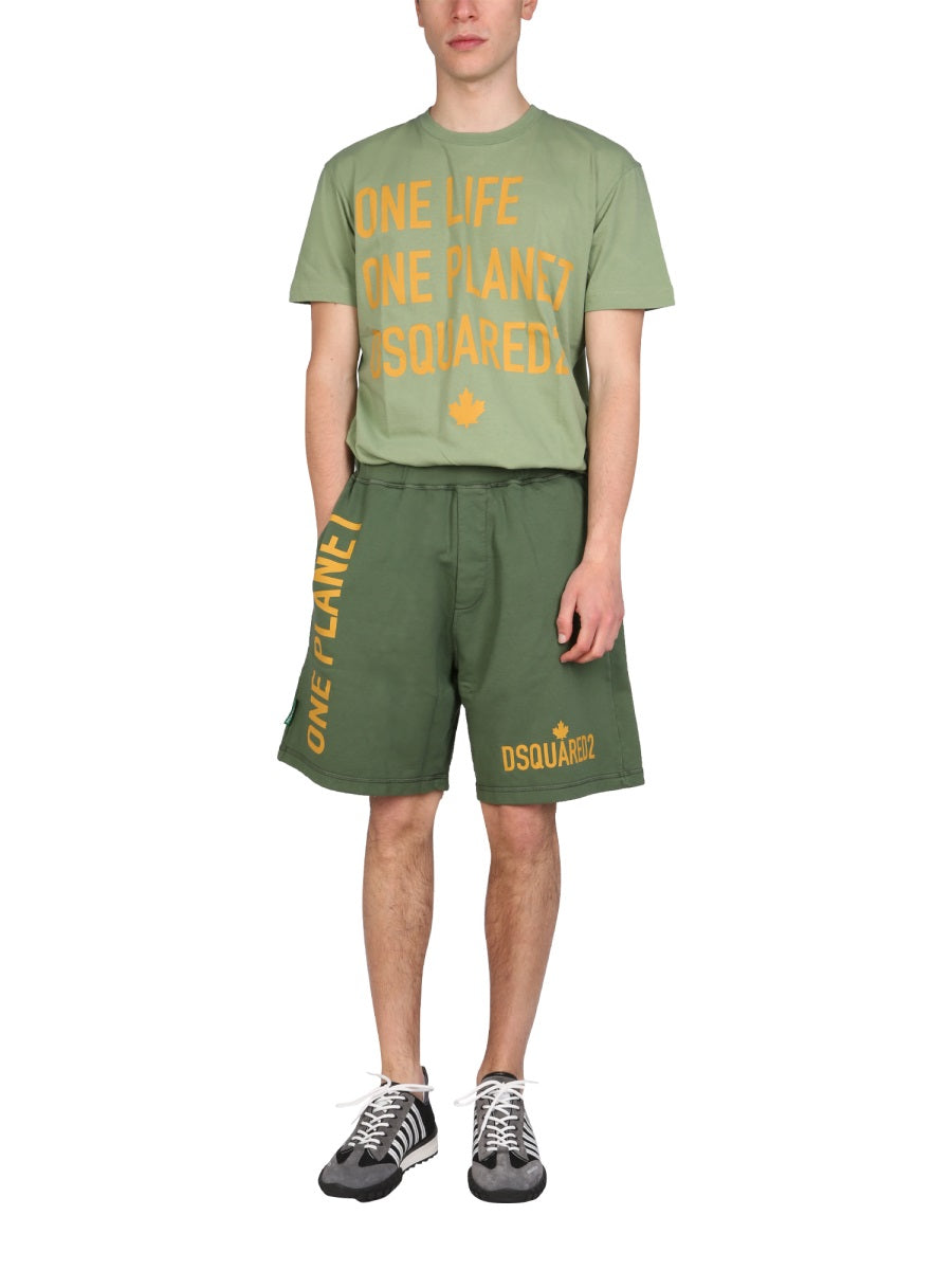 Dsquared Men "One Life One Planet" Bermuda Shorts