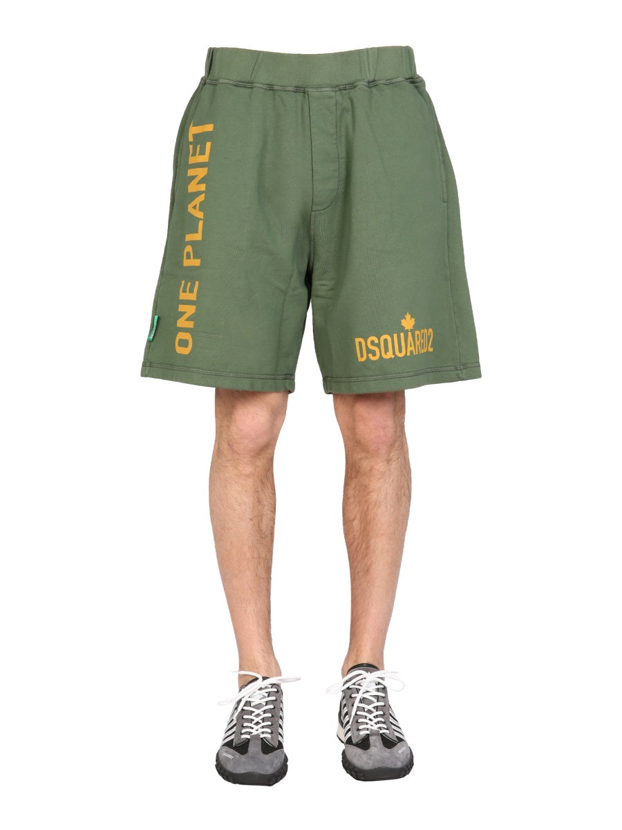 Dsquared Men "One Life One Planet" Bermuda Shorts