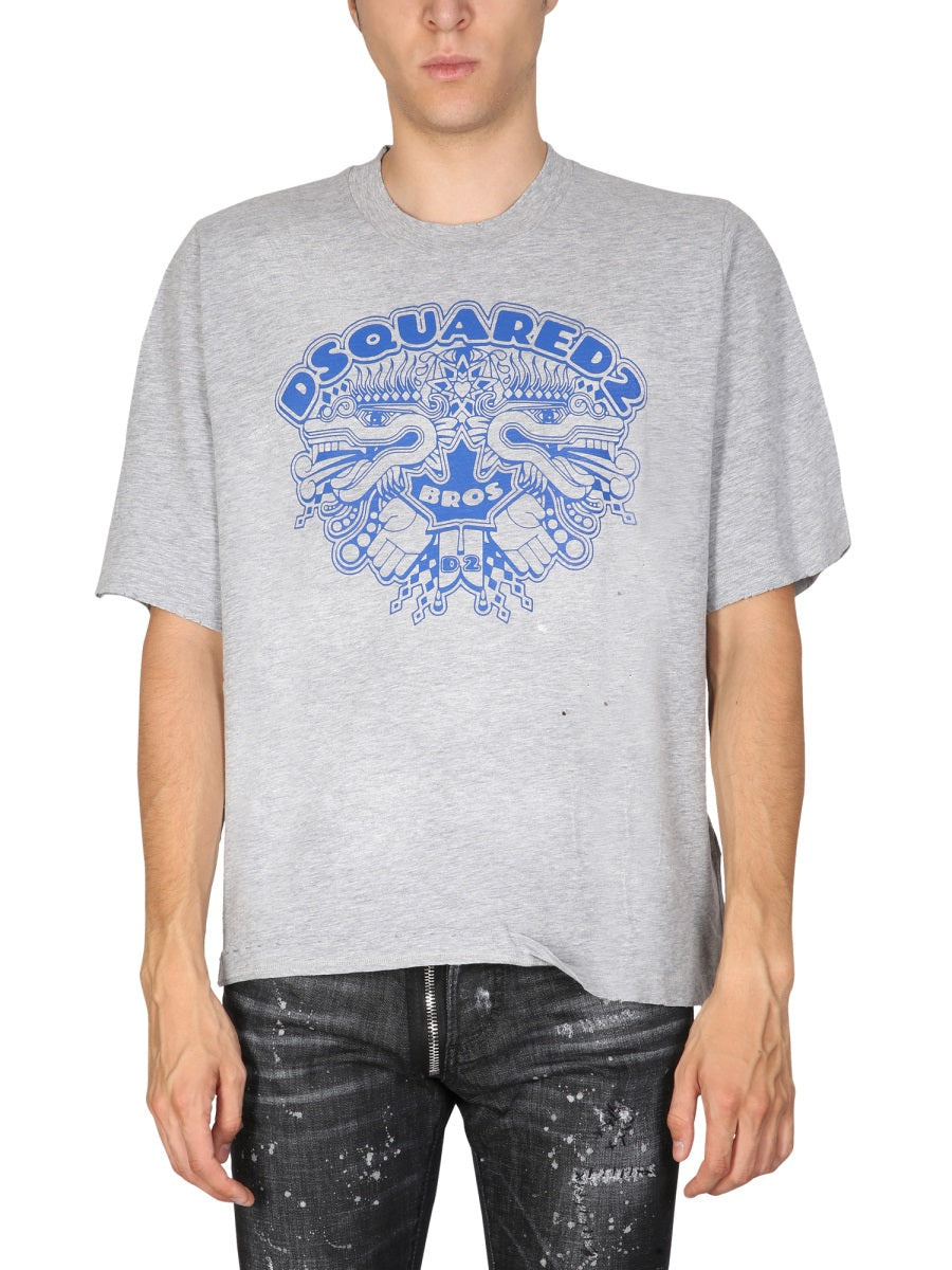 Dsquared Men Dragon Bros Football T-Shirt