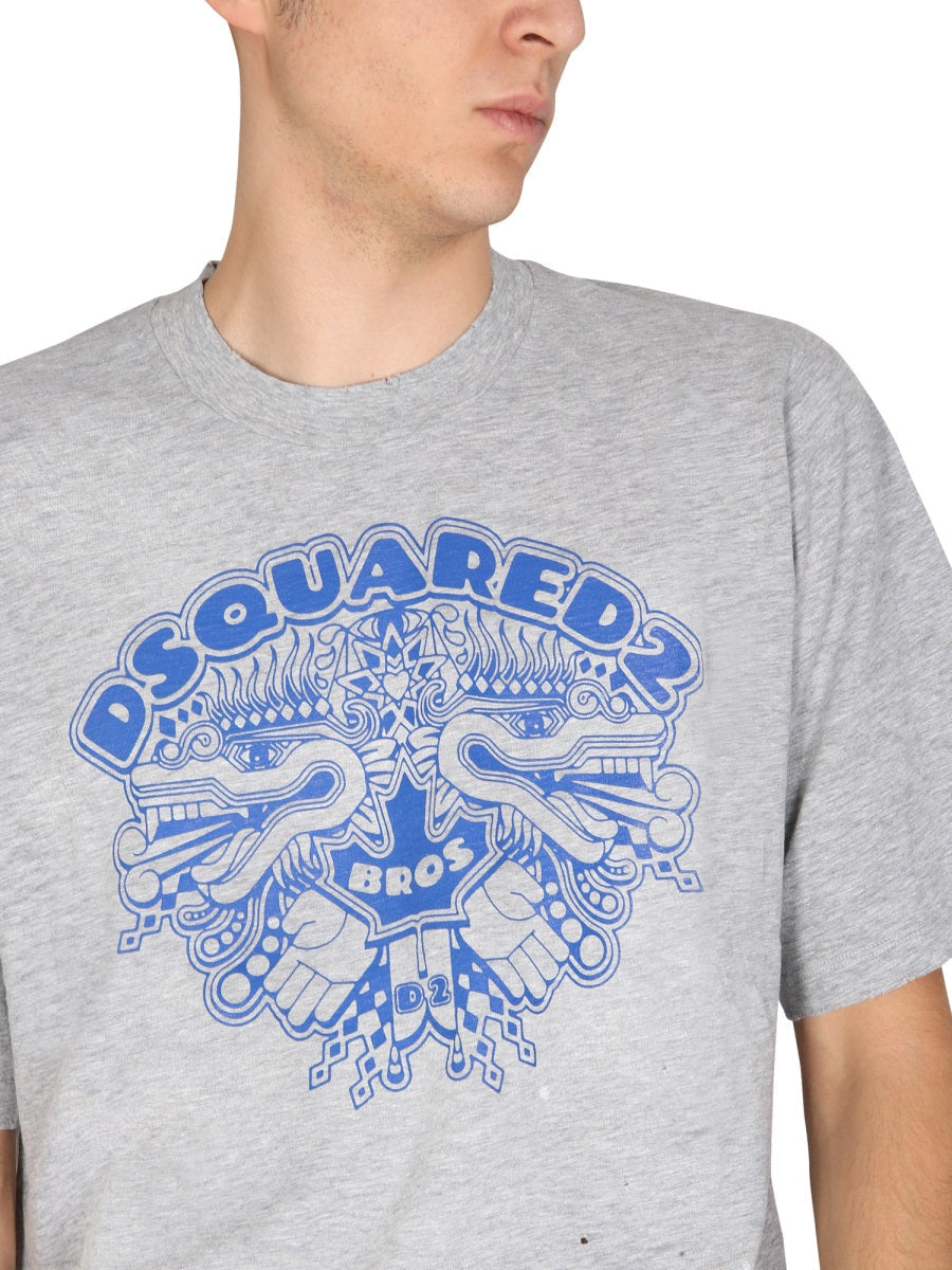 Dsquared Men Dragon Bros Football T-Shirt