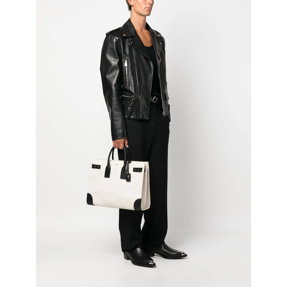 Saint Laurent White Tote Bags Men