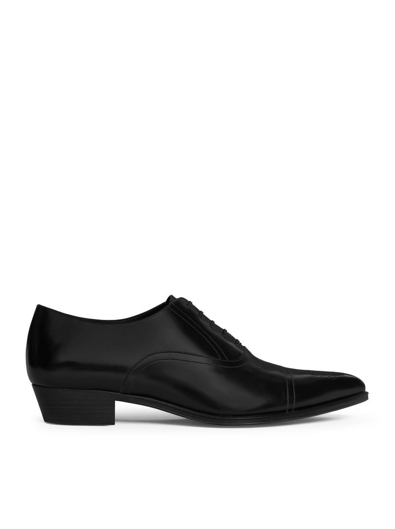 Celine Men Jude Celine Perforated Oxford In Polished Bull Leather