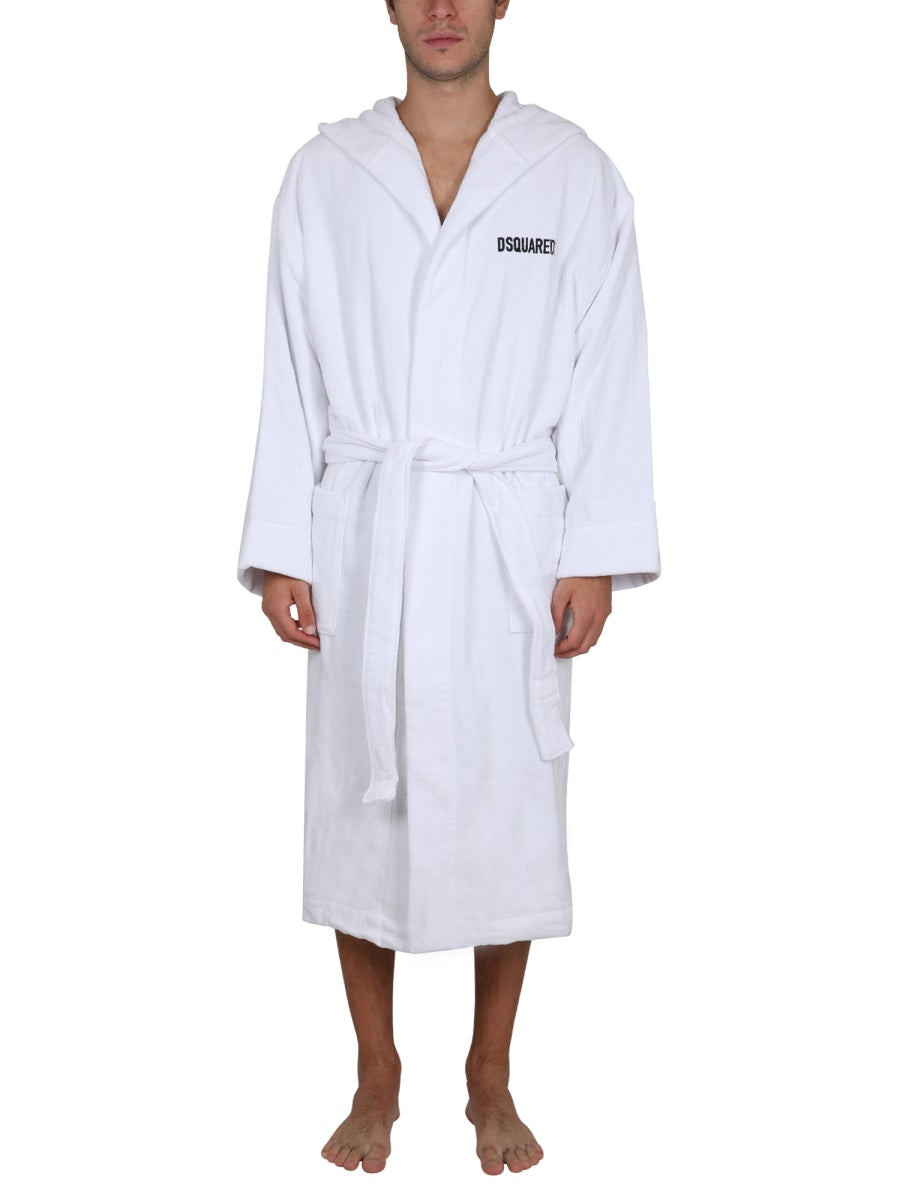 Dsquared Unisex Bathrobe With Logo