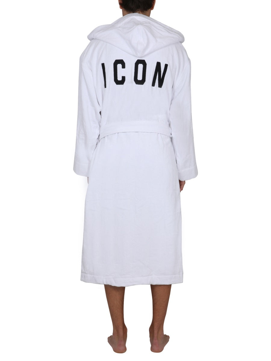 Dsquared Unisex Bathrobe With Logo