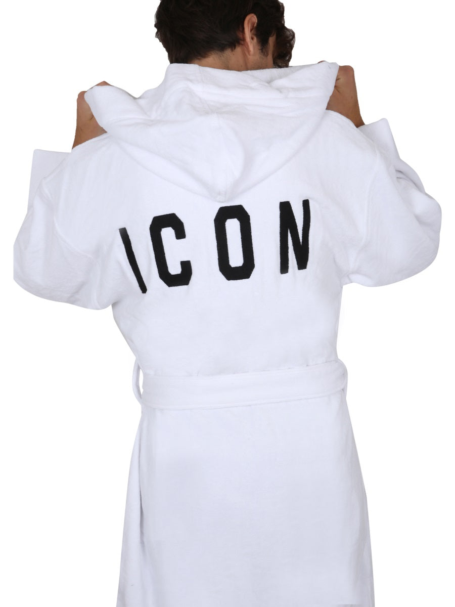 Dsquared Unisex Bathrobe With Logo