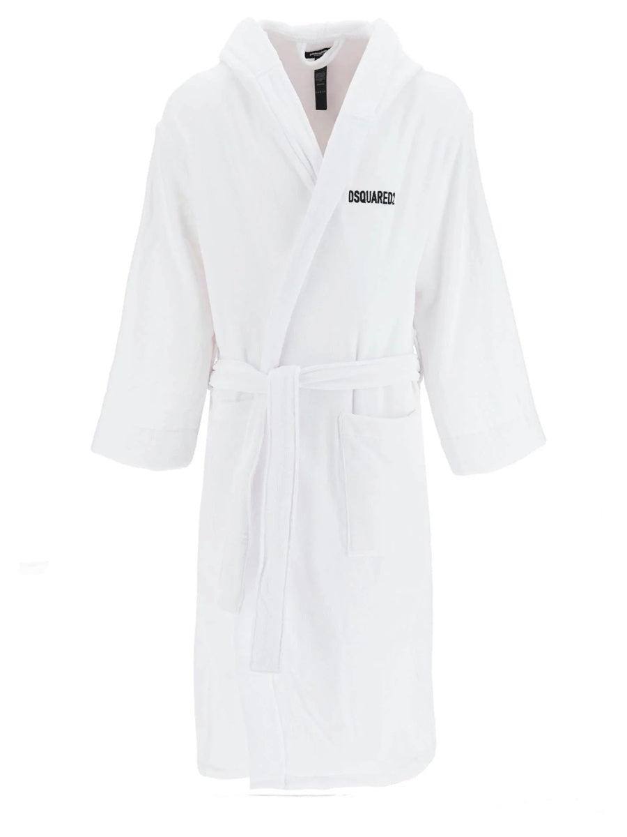 Dsquared Unisex Bathrobe With Logo