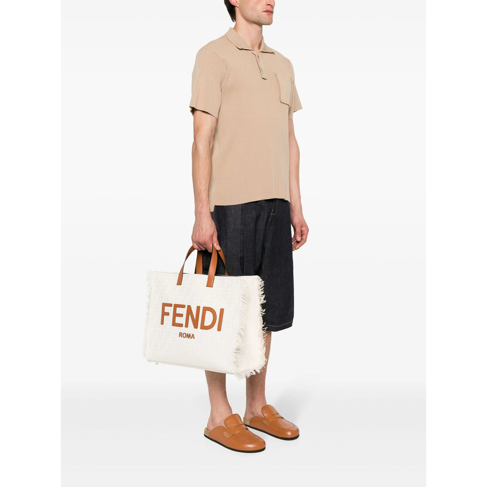 Fendi Neutrals Tote Bags Men