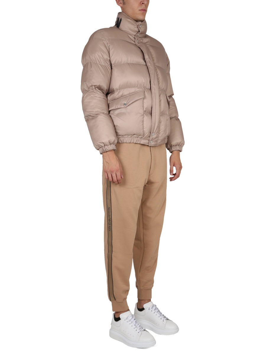 Alexander Mcqueen Men Graffiti Logo Print Down Jacket