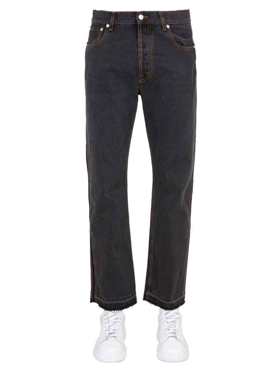 Alexander Mcqueen Men Raw Cut Jeans