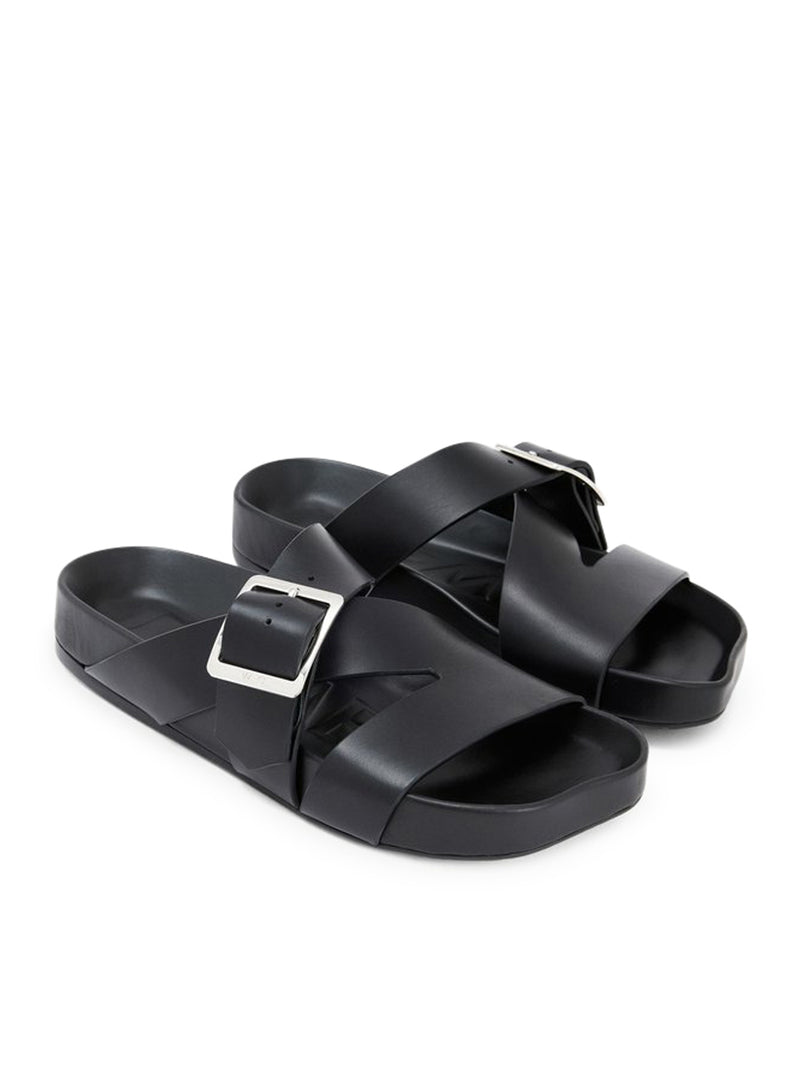 Loewe X Paula`S Ibiza Men Slide Ease Buckle In Vegetable Tanned Calfskin
