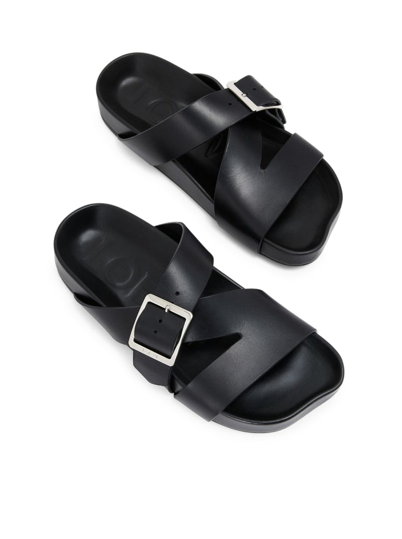 Loewe X Paula`S Ibiza Men Slide Ease Buckle In Vegetable Tanned Calfskin