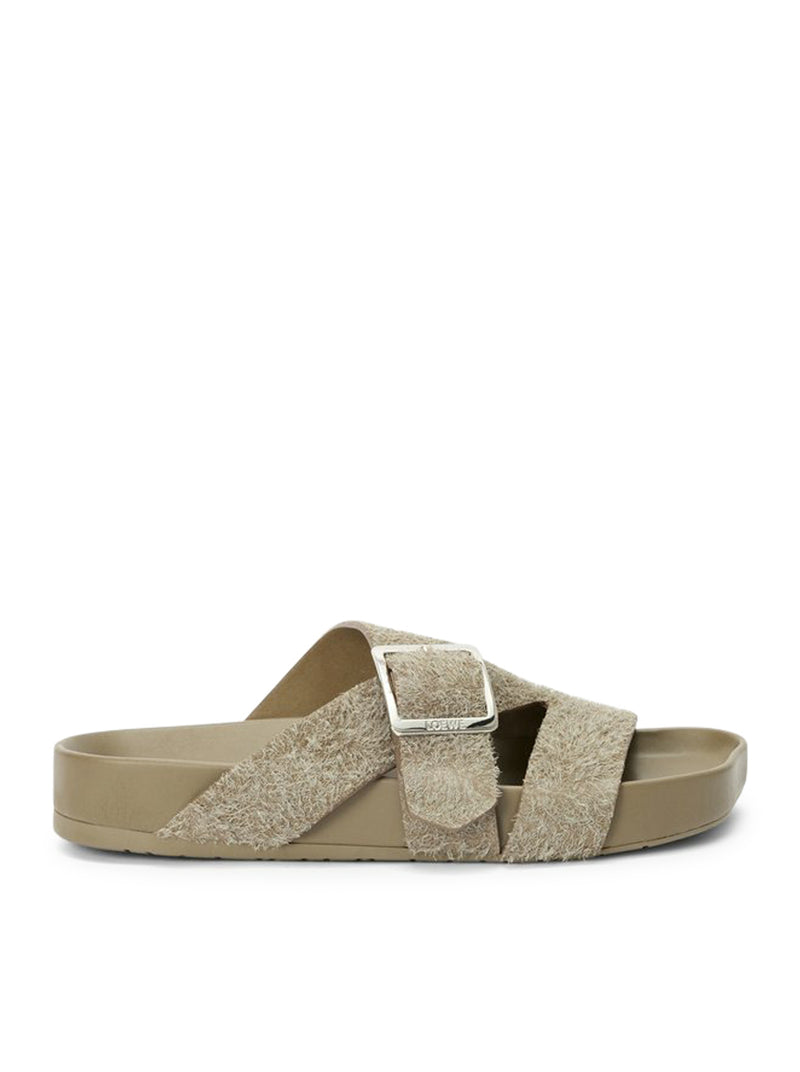 Loewe X Paula`S Ibiza Men Ease Buckle Clogs In Brushed Suede