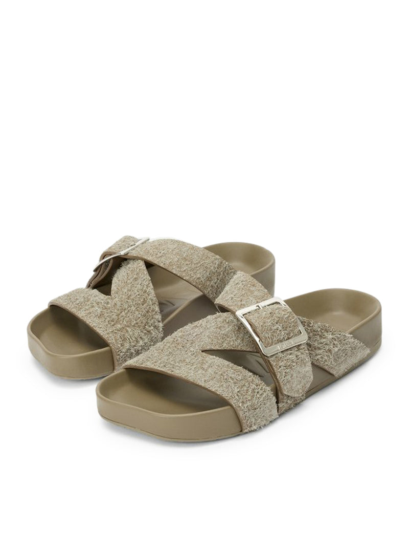 Loewe X Paula`S Ibiza Men Ease Buckle Clogs In Brushed Suede